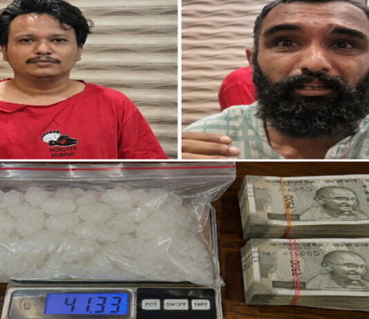 होटल में चल रहा था एमडी ड्रग्स का कारोबार: दो तस्कर गिरफ्तार Four criminals, including the accused in a case of outraging modesty, arrested.