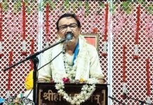 श्रीकृष्ण कथा महोत्सव: कृष्ण-रुक्मणि विवाह और गीता उपदेश के प्रसंगों पर झूमे श्रद्धालु Shri Krishna Katha Mahotsav: Devotees danced to the events of Krishna-Rukmani marriage and Geeta sermon.