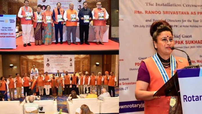 Ranu Srivastava, the new President of Rotary Club Jaipur Midtown, launched a vision for community service.