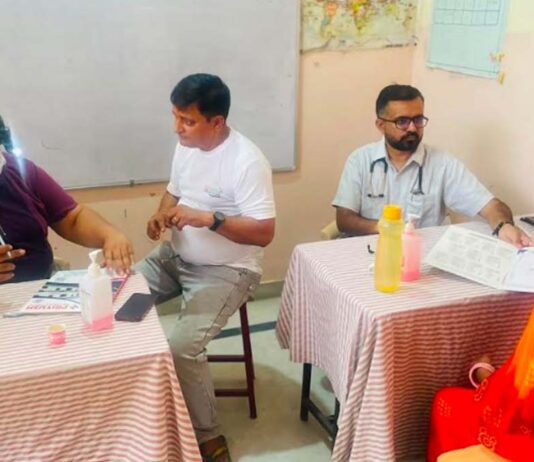 निःशुल्क चिकित्सा शिविर में 100 लाभान्वित