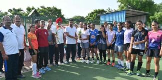 राष्ट्रीय खेल दिवस पर खिलाड़ियों ने दिखाया दमखम: मैत्री क्रिकेट में सेक्रेटरी एकादश विजयी Athletes displayed their prowess on National Sports Day.
