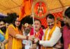 ताड़केश्वर से गूंजा जय श्री कल्याण जी का जयघोष:केसरिया निशान के साथ निकली डिग्गी की लक्खी पदयात्रा