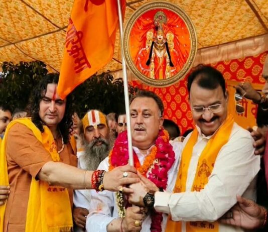 ताड़केश्वर से गूंजा जय श्री कल्याण जी का जयघोष:केसरिया निशान के साथ निकली डिग्गी की लक्खी पदयात्रा