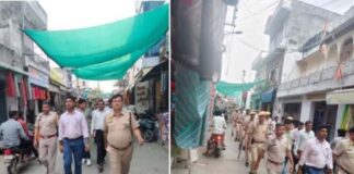 नगर पालिका चुनाव: पुलिस और प्रशासन की ओर से निकाला फ्लैग मार्च