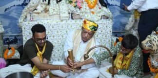 देवस्थान मंत्री जोराराम कुमावत ने किया रुद्राभिषेक