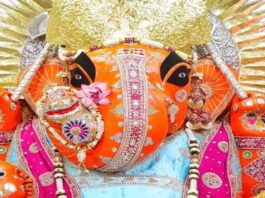 मंगल-पुष्य पर श्री नहर के गणेश जी महाराज का दूर्वा मार्जन से पंचामृत अभिषेक