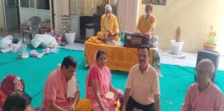पंच कुंडीय गायत्री महायज्ञ में 45 सेवानिवृत्त कर्मचारियों ने मनाया जन्मदिन और विवाह उत्सव