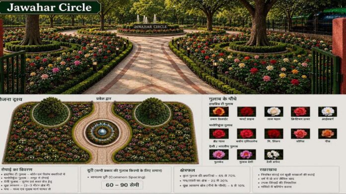 A modern nursery featuring 4,000 rose plants and 3,000 other plants will be set up at Jawahar Circle. A modern nursery featuring 4,000 rose plants and 3,000 other plants will be set up at Jawahar Circle.