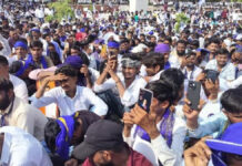 डांगावास कांड में आरोपियों के बरी होने के विरोध में चंद्रशेखर आजाद का जयपुर के शहीद स्मारक पर प्रदर्शन Chandrashekhar Azad's protest at the Martyrs' Memorial in Jaipur.