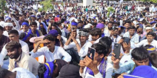 डांगावास कांड में आरोपियों के बरी होने के विरोध में चंद्रशेखर आजाद का जयपुर के शहीद स्मारक पर प्रदर्शन Chandrashekhar Azad's protest at the Martyrs' Memorial in Jaipur.