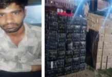 चंडीगढ़ से गुजरात जा रही 60 लाख की अवैध शराब पकड़ी Illicit liquor worth ₹60 lakh, being transported from Chandigarh to Gujarat, seized.