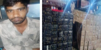 चंडीगढ़ से गुजरात जा रही 60 लाख की अवैध शराब पकड़ी Illicit liquor worth ₹60 lakh, being transported from Chandigarh to Gujarat, seized.