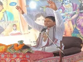 नकटी माता मंदिर में 108 कलश यात्रा के साथ शुरू हुई श्रीमद् भागवत कथा Shrimad Bhagwat Katha begins at Nakti Mata Temple.