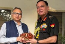 थल सेना अध्यक्ष जनरल धीरज सेठ से मिले डीजीपी राजीव कुमार शर्मा