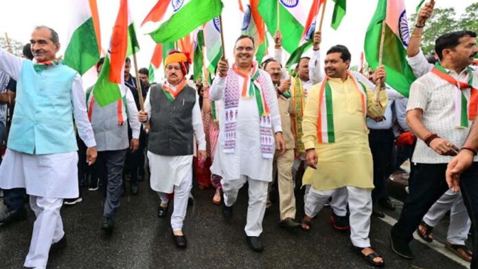 The glory of the Tricolour resonated in Jaipur amidst the rain. The glory of the Tricolour resonated in Jaipur amidst the rain.