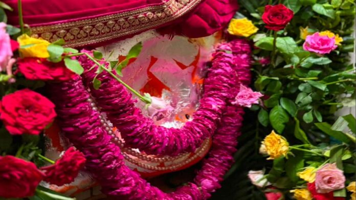 Devotees thronged the Maha Aarti of Bhomiya Ji Maharaj on Hariyali Amavasya. Devotees thronged the Maha Aarti of Bhomiya Ji Maharaj on Hariyali Amavasya.