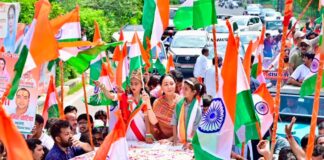 तिरंगा यात्रा में गूंजा राष्ट्रभक्ति का जयघोष: उपमुख्यमंत्री दीया कुमारी ने थामा तिरंगा Slogans of patriotism echoed during the Tiranga Yatra.