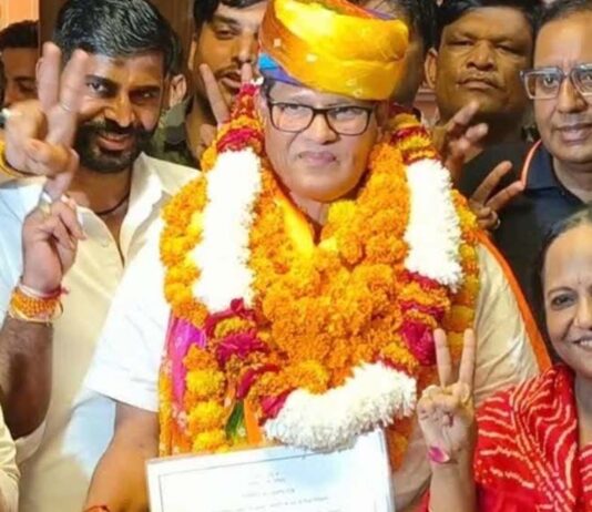 नगर निगम जयपुर के महापौर पद पर सुनील कोठारी निर्वाचित