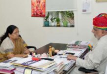 पुरोहित जी के कटला अग्निकांड मामला:सांसद मंजू शर्मा ने यूडीएच मंत्री झाबर सिंह खर्रा से की मुलाकात