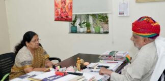 पुरोहित जी के कटला अग्निकांड मामला:सांसद मंजू शर्मा ने यूडीएच मंत्री झाबर सिंह खर्रा से की मुलाकात