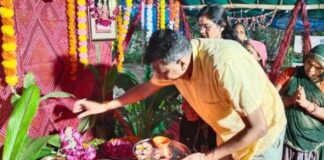 गोबर-मिट्टी और औषधीय बीजों से बने ‘औषधीय धन्वंतरि गणपति’ ‘Medicinal Dhanvantari Ganpati’ made from cow dung, soil, and medicinal seeds.