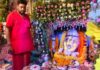 परकोटा गणेश मंदिर में सोने के वर्क से सजे गणेश जी