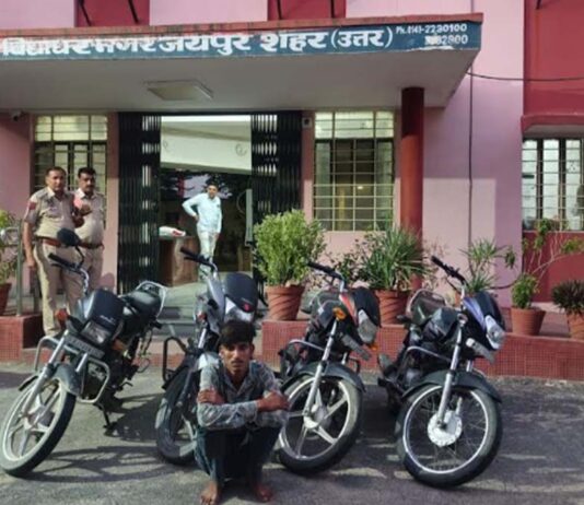 मौज-मस्ती और नशे का शौक पूरा करने के लिए दुपहिया वाहन चुराने वाला गिरफ्तार