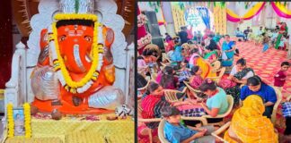 गणेशोत्सव में सजा बंगाली बाबा का दरबार: 2500 किलो लड्डुओं की प्रसादी