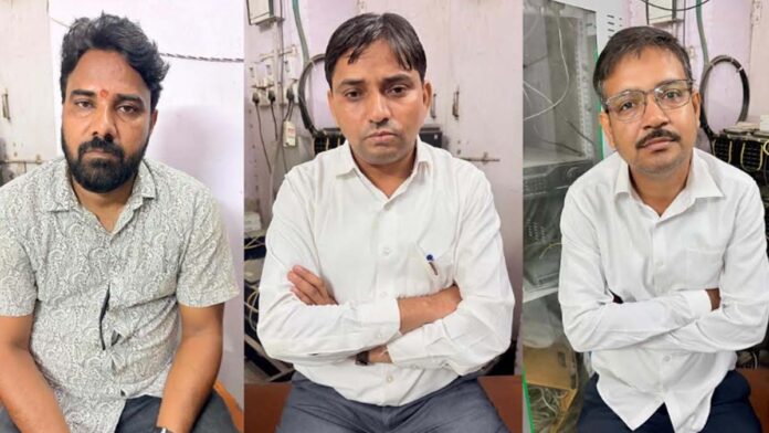 Three people, including a railway engineer, arrested for taking a bribe for solar plant net metering. Three people, including a railway engineer, arrested for taking a bribe for solar plant net metering.