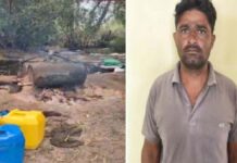 पुलिस ने हथकढ़ शराब की भट्टी पर मारी दबिश