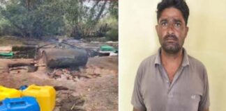 पुलिस ने हथकढ़ शराब की भट्टी पर मारी दबिश