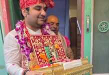 वृंदावन में विवाह के बाद जयपुर पधारे श्री राधा गिरधर लाल Shri Radha-Girdhar Lal arrived in Jaipur after their wedding in Vrindavan.