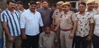 खाटूश्यामजी भागने से पहले पकड़ा गया करधनी हत्याकांड का इनामी आरोपी राहुल झा Rahul Jha, the accused in the Kardhani murder case who carries a reward on his head.