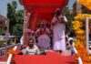 दादू मंदिर आमेर से दादूपालका धाम भैराणा के लिए 32वीं विशाल पदयात्रा का आगाज Commencement of the 32nd grand foot pilgrimage to Bhairana, the abode of Dadupalka.