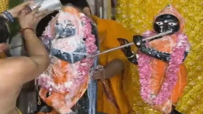 Janmashtami: Kanha born during the day at Radha Damodar Temple. Janmashtami: Kanha born during the day at Radha Damodar Temple.