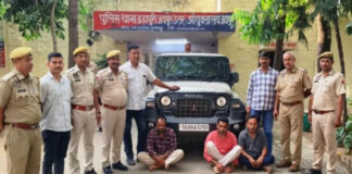 थार चोरी करने वाले अंतरराज्यीय गिरोह के तीन आरोपी गिरफ्तार