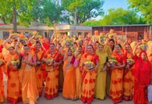 ढेहर का बालाजी क्षेत्र में गूंजे प्रभु श्रीराम के जयकारे Chants of 'Jai Shri Ram' echoed in the Dhehar ka Balaji area.