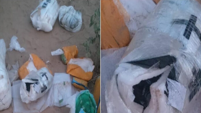 Weapons and explosives dropped via drones from across the border. Weapons and explosives dropped via drones from across the border.