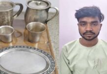 चार दिन पहले रखा नौकर निकला चोर: चांदी के बर्तन चुराकर भागने की फिराक में था