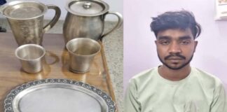 चार दिन पहले रखा नौकर निकला चोर: चांदी के बर्तन चुराकर भागने की फिराक में था