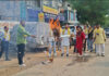 मदन राठौड़ के कथित बयान के विरोध में आप ने पुतला दहन कर जताया आक्रोश