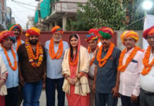 27 दिवसीय वैष्णो देवी पदयात्रा कर जयपुर लौटे श्रद्धालुओं का भव्य स्वागत