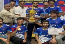 आरटीयू अंतर महाविद्यालय खेल प्रतियोगिता में एसकेआईटी का दबदबा SKIT Dominates RTU Inter-College Sports Competition