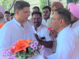 प्रदेश किसान कांग्रेस अध्यक्ष हरजिंद्र बराड़ ने सचिन पायलट से की भेंट