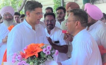 प्रदेश किसान कांग्रेस अध्यक्ष हरजिंद्र बराड़ ने सचिन पायलट से की भेंट