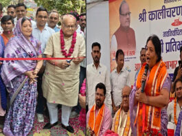 सड़क निर्माण पूर्ण होने पर विधायक कालीचरण सर्राफ़ व पार्षद प्रतिभा शर्मा ने किया लोकार्पण