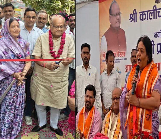 सड़क निर्माण पूर्ण होने पर विधायक कालीचरण सर्राफ़ व पार्षद प्रतिभा शर्मा ने किया लोकार्पण