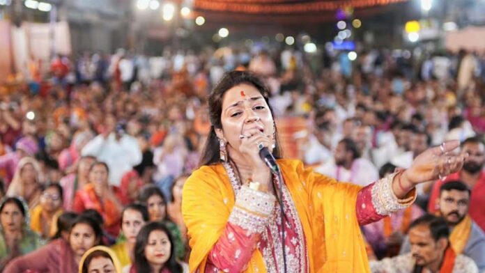 Bhajan evening held at the Shyam Rangila Mandal's annual festival.