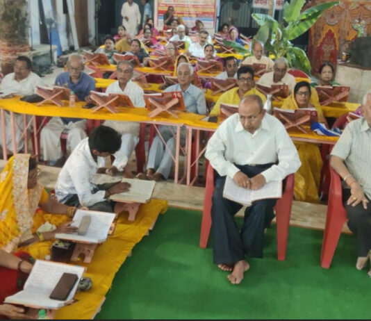 श्री लक्ष्मीनारायण मंदिर में 32वां नवान्ह पारायण महोत्सव शुरू 32nd Navanha Parayan Festival begins at Shri Lakshminarayan Temple.